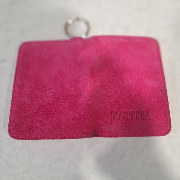 Jazzercise Pink Suede Mini Wallet Keychain – 3" x 4.25" - Picture 3 of 5